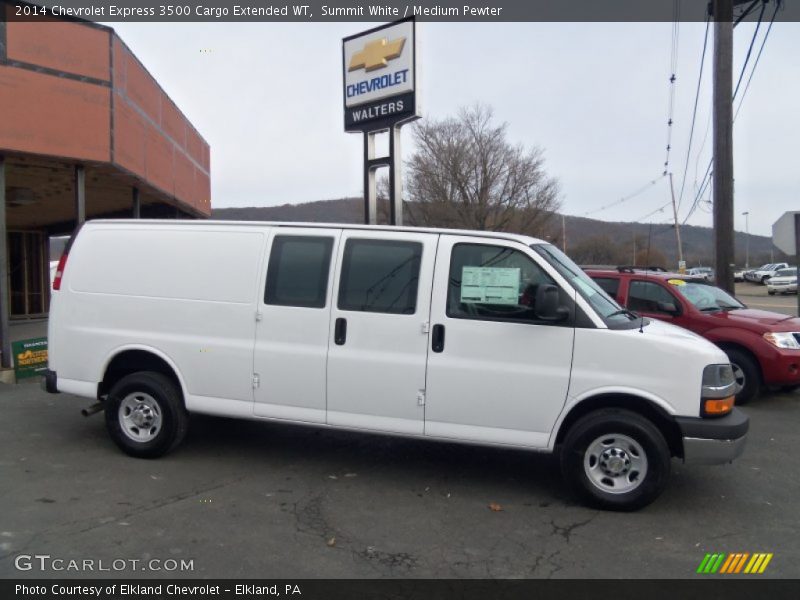 Summit White / Medium Pewter 2014 Chevrolet Express 3500 Cargo Extended WT