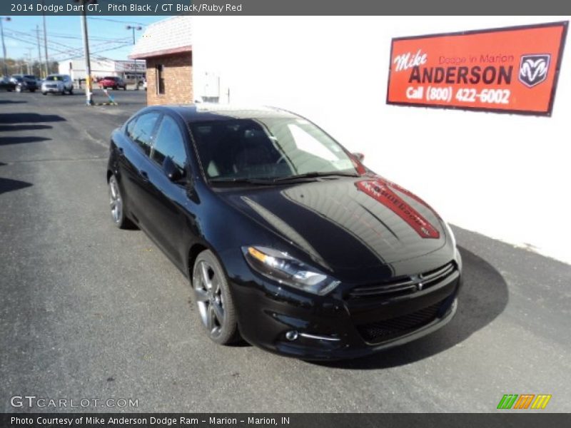 Pitch Black / GT Black/Ruby Red 2014 Dodge Dart GT