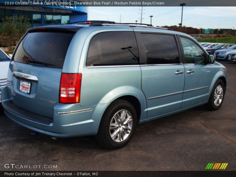 Clearwater Blue Pearl / Medium Pebble Beige/Cream 2010 Chrysler Town & Country Limited