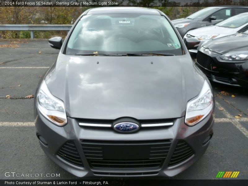 Sterling Gray / Medium Light Stone 2014 Ford Focus SE Sedan