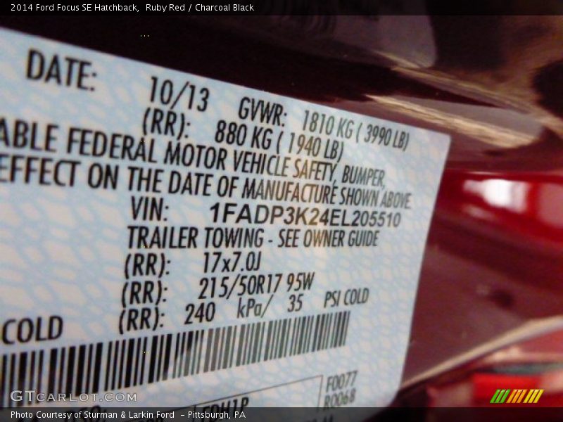 Ruby Red / Charcoal Black 2014 Ford Focus SE Hatchback