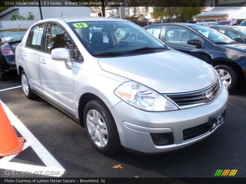Brilliant Silver Metallic / Charcoal 2010 Nissan Versa 1.8 S Sedan