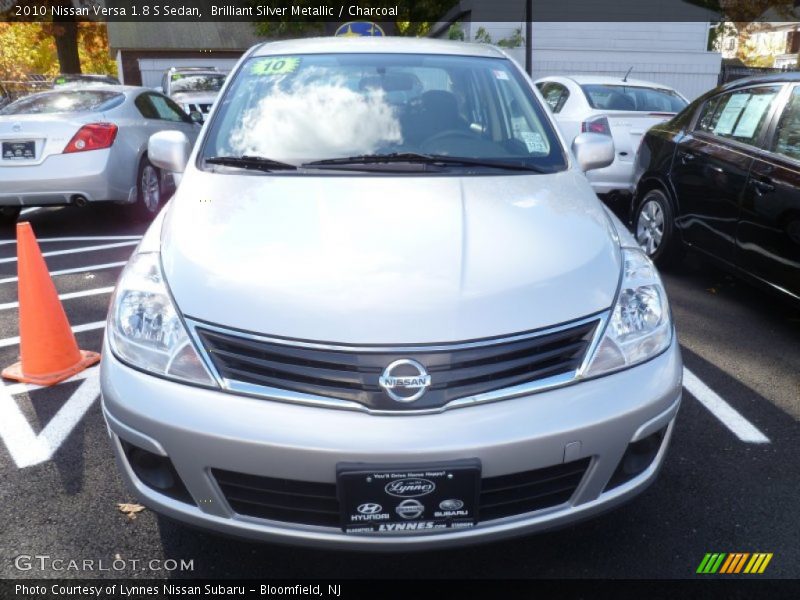 Brilliant Silver Metallic / Charcoal 2010 Nissan Versa 1.8 S Sedan