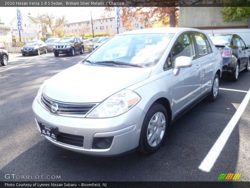 Brilliant Silver Metallic / Charcoal 2010 Nissan Versa 1.8 S Sedan