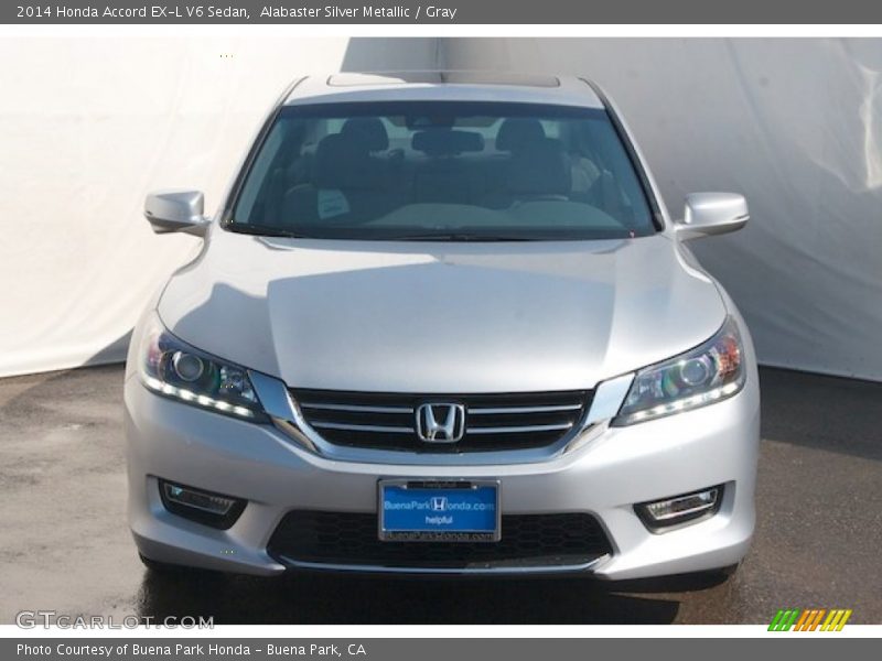 Alabaster Silver Metallic / Gray 2014 Honda Accord EX-L V6 Sedan