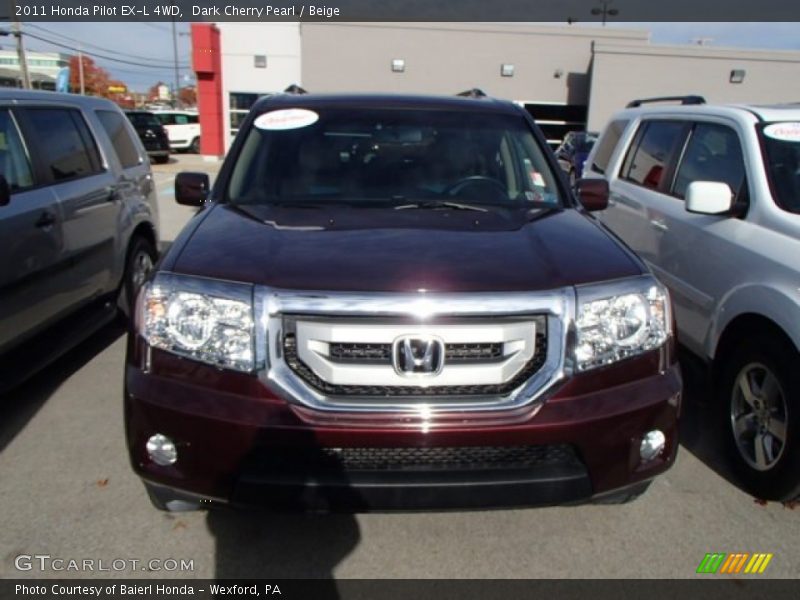 Dark Cherry Pearl / Beige 2011 Honda Pilot EX-L 4WD