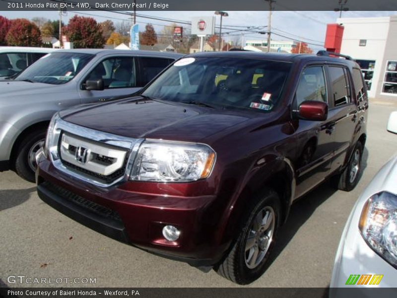 Dark Cherry Pearl / Beige 2011 Honda Pilot EX-L 4WD