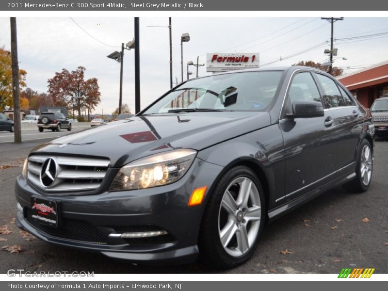 Steel Grey Metallic / Black 2011 Mercedes-Benz C 300 Sport 4Matic