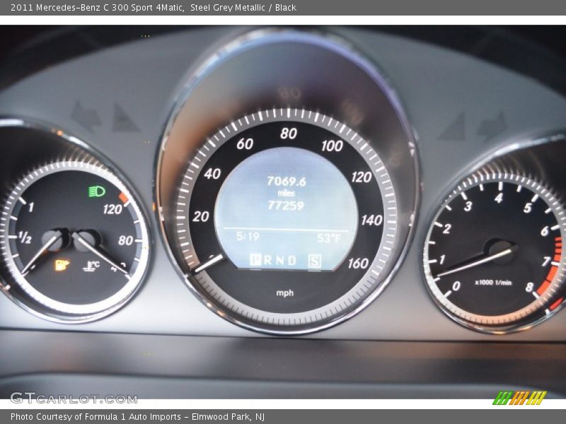 Steel Grey Metallic / Black 2011 Mercedes-Benz C 300 Sport 4Matic
