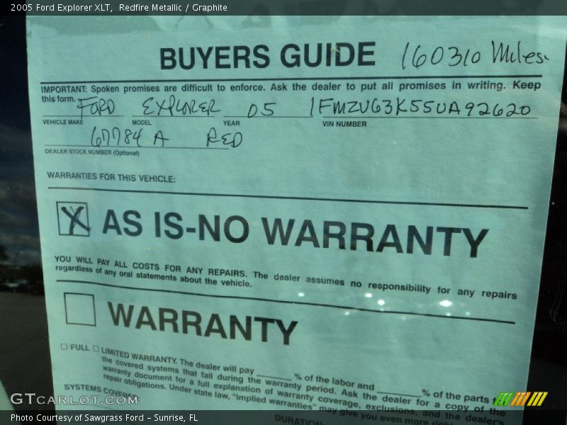 Redfire Metallic / Graphite 2005 Ford Explorer XLT