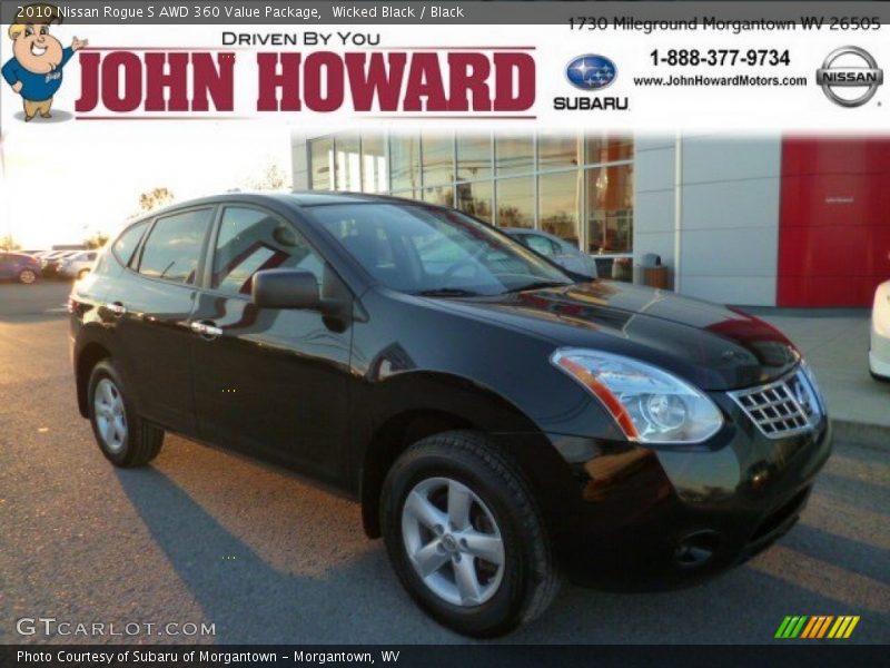 Wicked Black / Black 2010 Nissan Rogue S AWD 360 Value Package