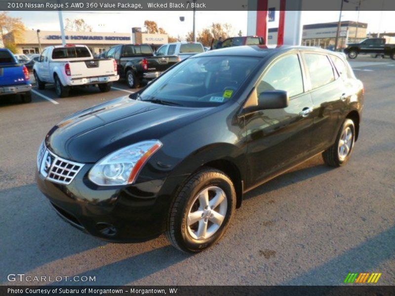 Wicked Black / Black 2010 Nissan Rogue S AWD 360 Value Package