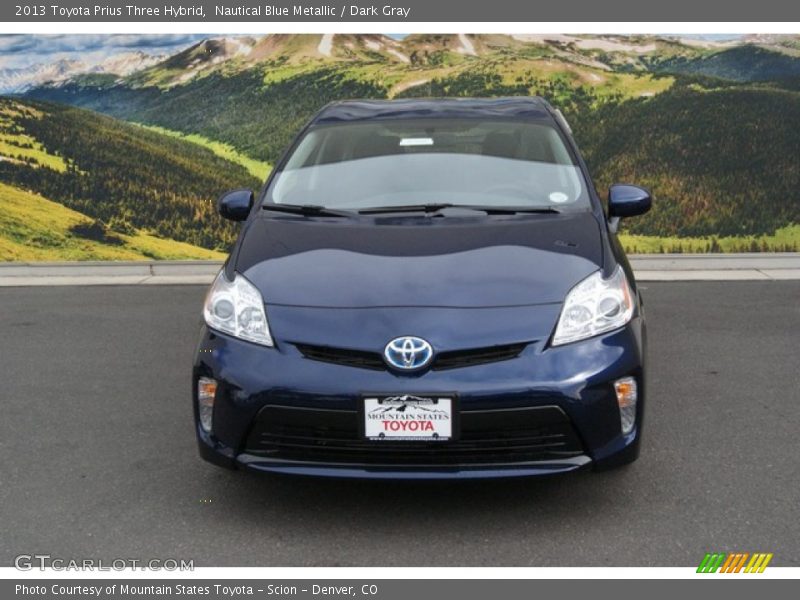 Nautical Blue Metallic / Dark Gray 2013 Toyota Prius Three Hybrid