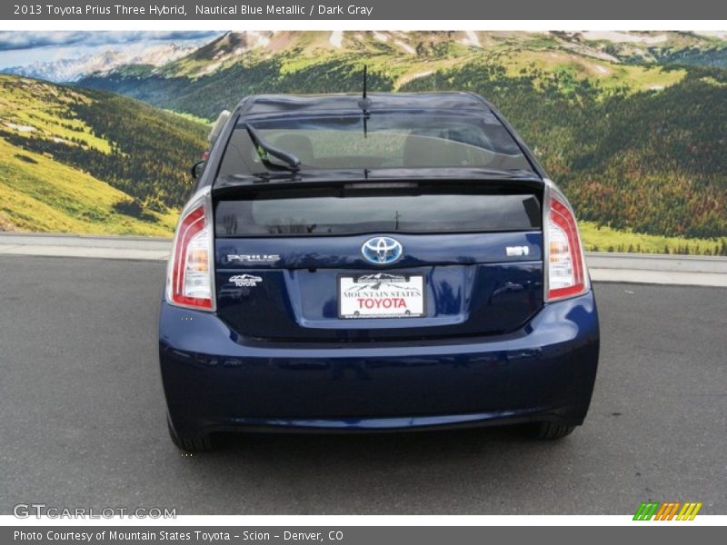 Nautical Blue Metallic / Dark Gray 2013 Toyota Prius Three Hybrid