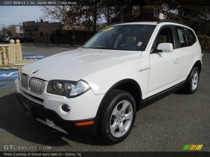 Alpine White / Sand Beige 2007 BMW X3 3.0si