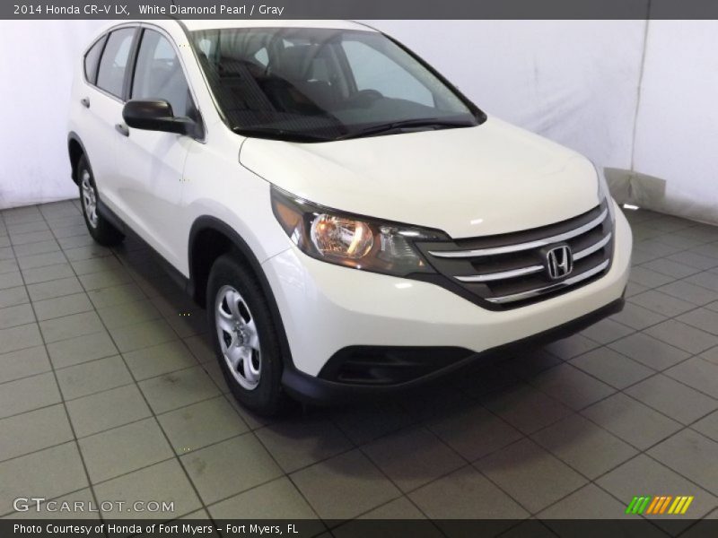 White Diamond Pearl / Gray 2014 Honda CR-V LX