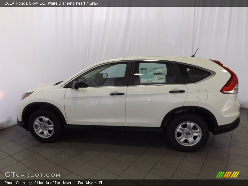 White Diamond Pearl / Gray 2014 Honda CR-V LX
