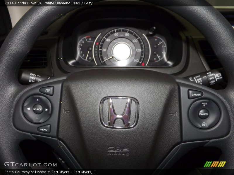 White Diamond Pearl / Gray 2014 Honda CR-V LX