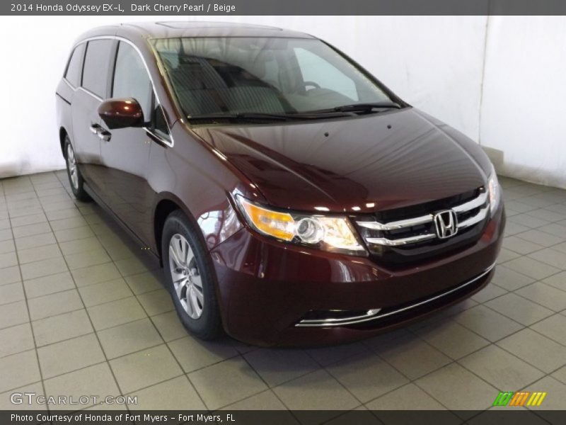 Dark Cherry Pearl / Beige 2014 Honda Odyssey EX-L