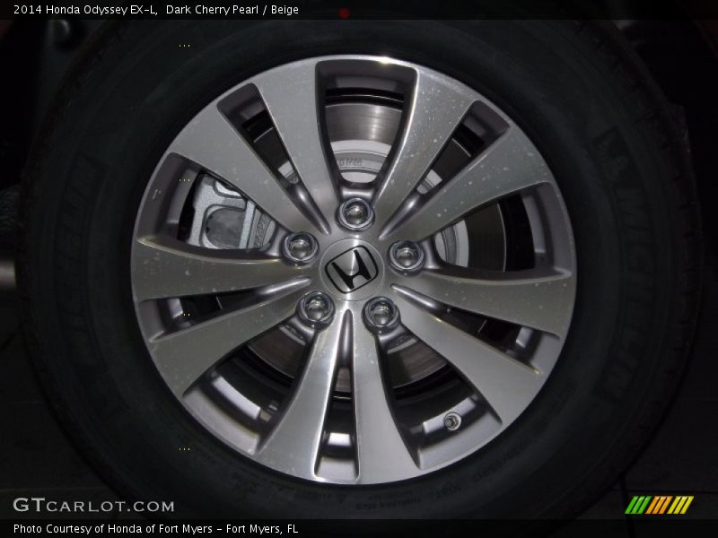 Dark Cherry Pearl / Beige 2014 Honda Odyssey EX-L