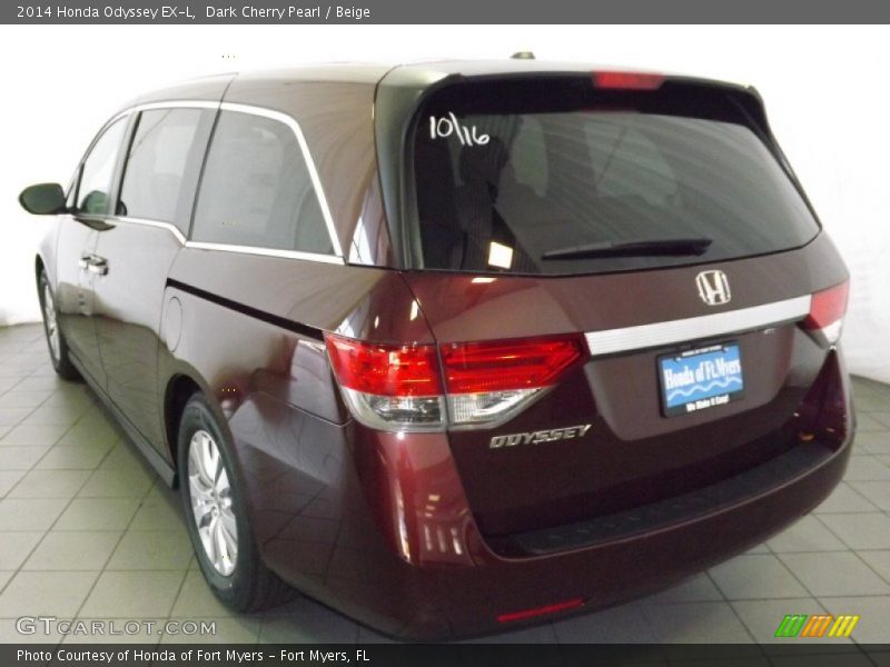 Dark Cherry Pearl / Beige 2014 Honda Odyssey EX-L