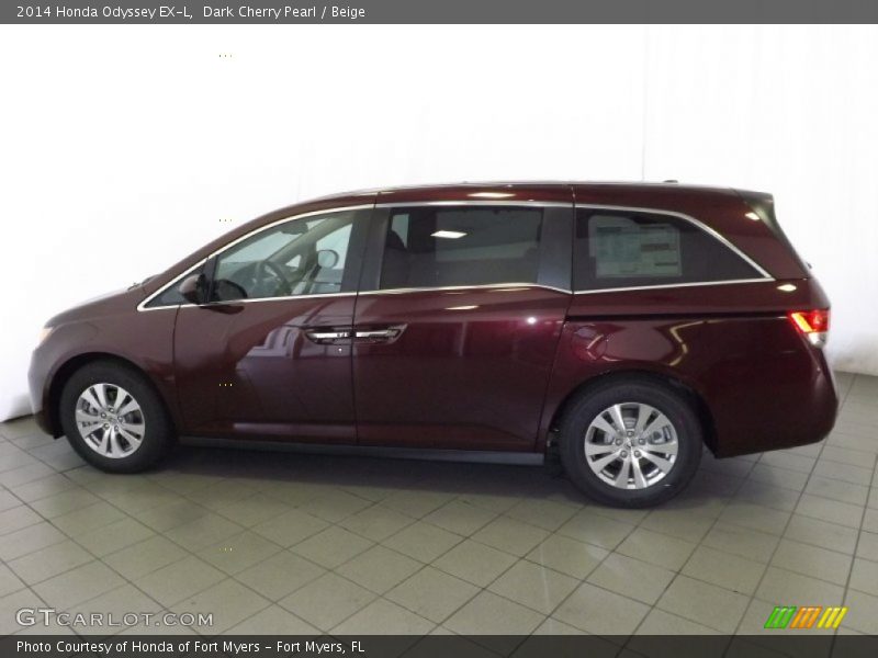 Dark Cherry Pearl / Beige 2014 Honda Odyssey EX-L