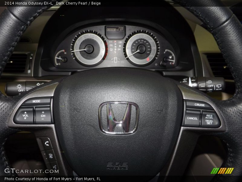 Dark Cherry Pearl / Beige 2014 Honda Odyssey EX-L