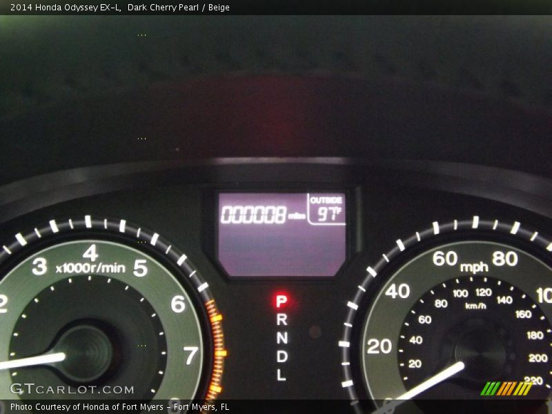 Dark Cherry Pearl / Beige 2014 Honda Odyssey EX-L