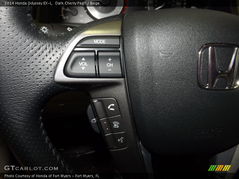 Dark Cherry Pearl / Beige 2014 Honda Odyssey EX-L