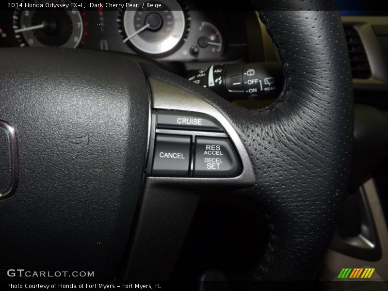 Dark Cherry Pearl / Beige 2014 Honda Odyssey EX-L