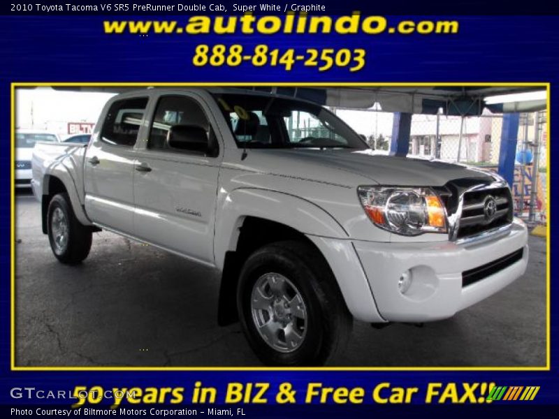 Super White / Graphite 2010 Toyota Tacoma V6 SR5 PreRunner Double Cab