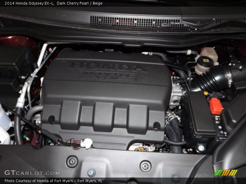 Dark Cherry Pearl / Beige 2014 Honda Odyssey EX-L