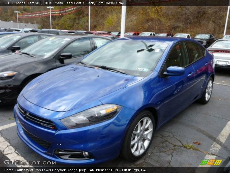Blue Streak Pearl Coat / Black/Light Diesel Gray 2013 Dodge Dart SXT