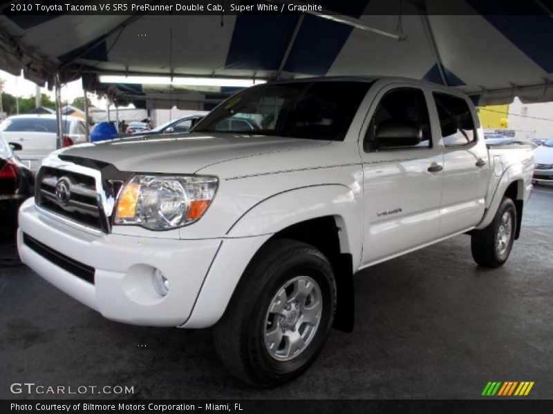Super White / Graphite 2010 Toyota Tacoma V6 SR5 PreRunner Double Cab