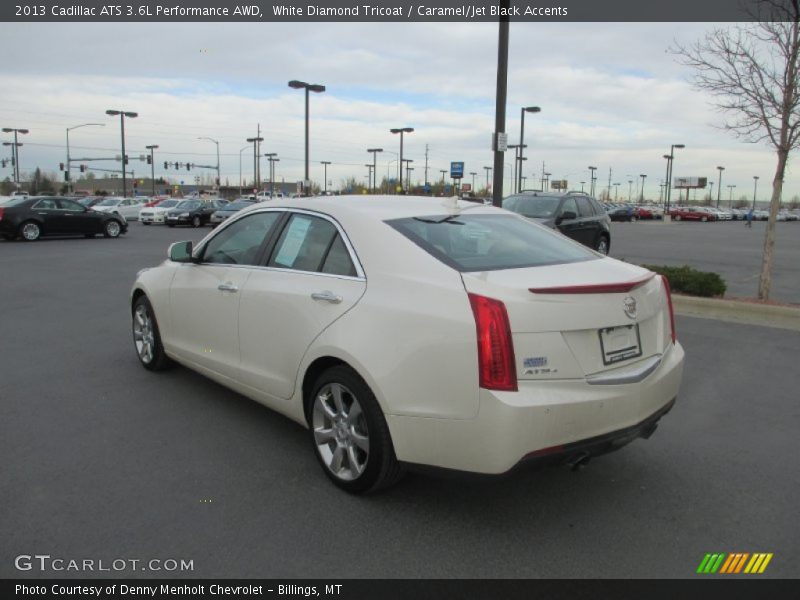 White Diamond Tricoat / Caramel/Jet Black Accents 2013 Cadillac ATS 3.6L Performance AWD