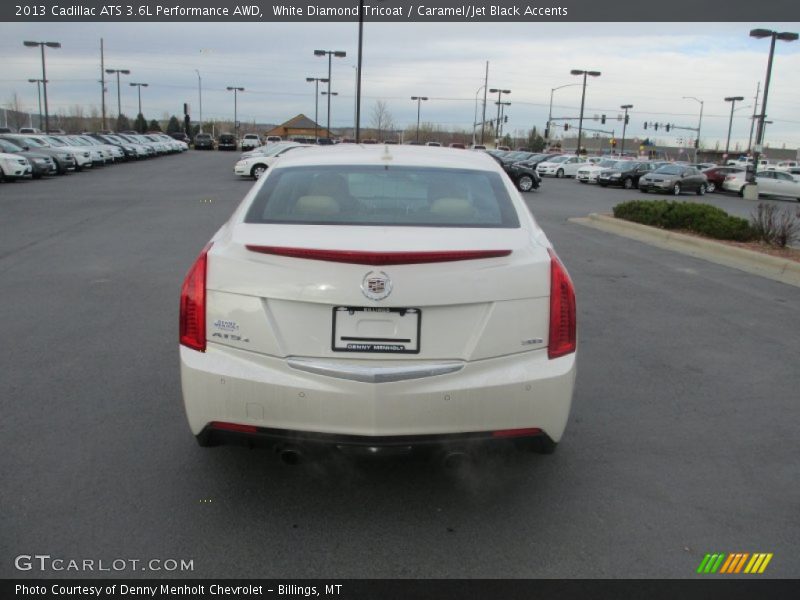 White Diamond Tricoat / Caramel/Jet Black Accents 2013 Cadillac ATS 3.6L Performance AWD