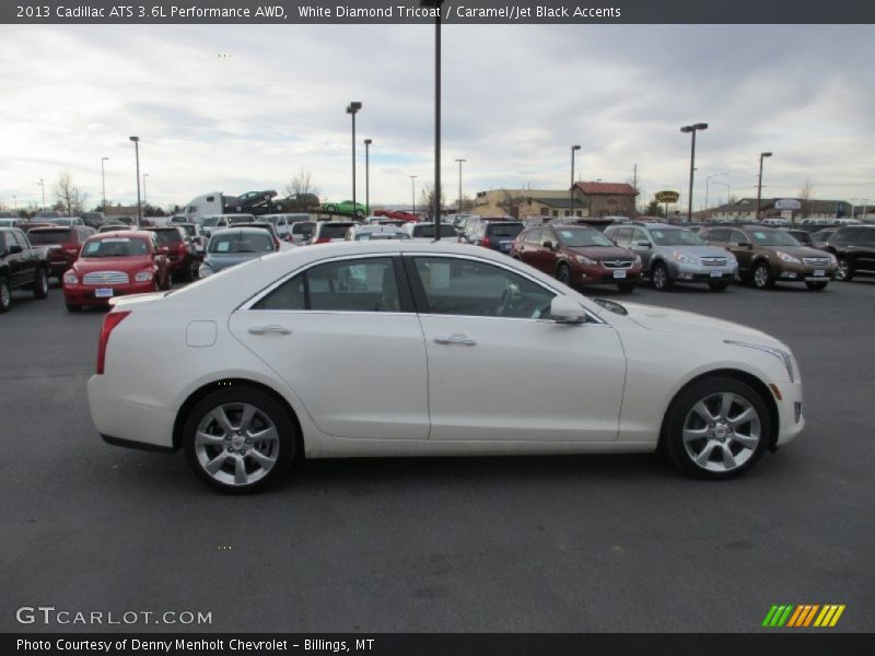 White Diamond Tricoat / Caramel/Jet Black Accents 2013 Cadillac ATS 3.6L Performance AWD