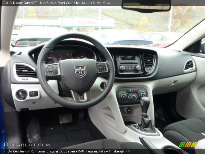 Blue Streak Pearl Coat / Black/Light Diesel Gray 2013 Dodge Dart SXT