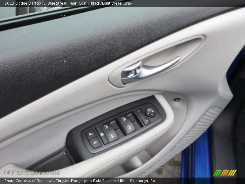 Blue Streak Pearl Coat / Black/Light Diesel Gray 2013 Dodge Dart SXT