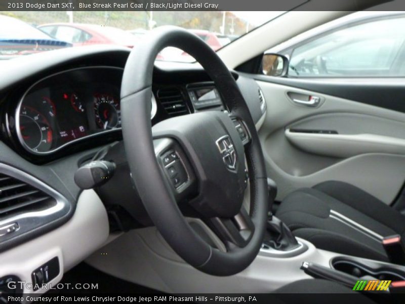Blue Streak Pearl Coat / Black/Light Diesel Gray 2013 Dodge Dart SXT