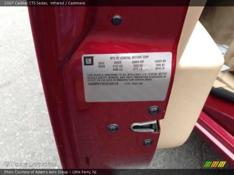 Infrared / Cashmere 2007 Cadillac CTS Sedan