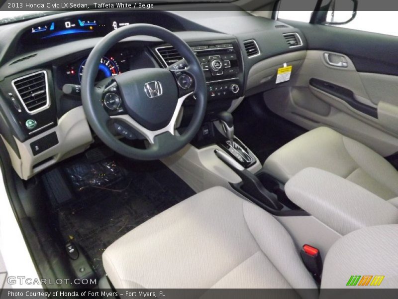 Taffeta White / Beige 2013 Honda Civic LX Sedan