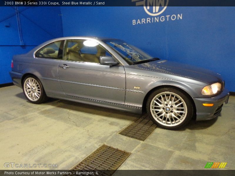 Steel Blue Metallic / Sand 2003 BMW 3 Series 330i Coupe