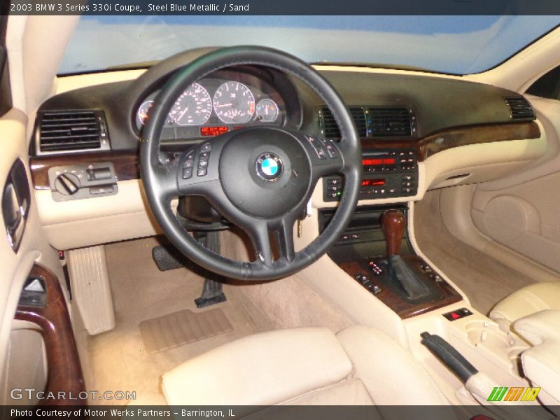 Steel Blue Metallic / Sand 2003 BMW 3 Series 330i Coupe