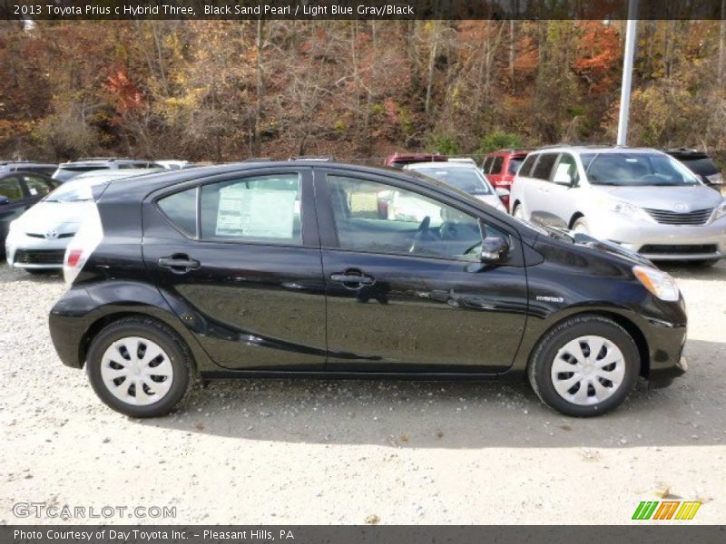 Black Sand Pearl / Light Blue Gray/Black 2013 Toyota Prius c Hybrid Three