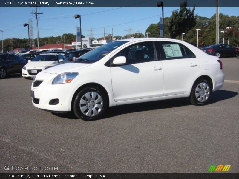 Super White / Dark Gray 2012 Toyota Yaris Sedan