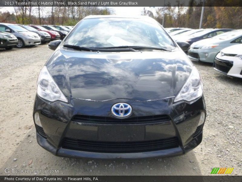 Black Sand Pearl / Light Blue Gray/Black 2013 Toyota Prius c Hybrid Three