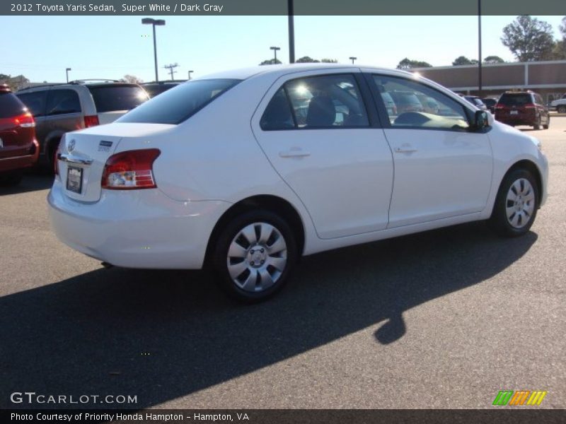 Super White / Dark Gray 2012 Toyota Yaris Sedan