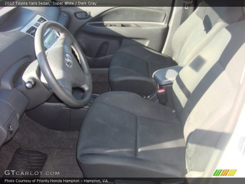 Super White / Dark Gray 2012 Toyota Yaris Sedan