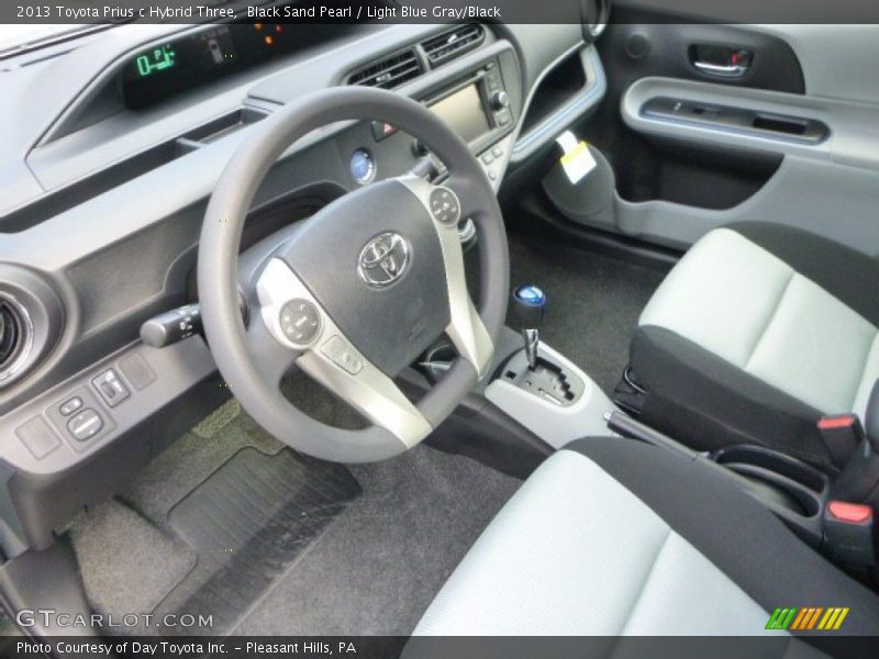 Black Sand Pearl / Light Blue Gray/Black 2013 Toyota Prius c Hybrid Three